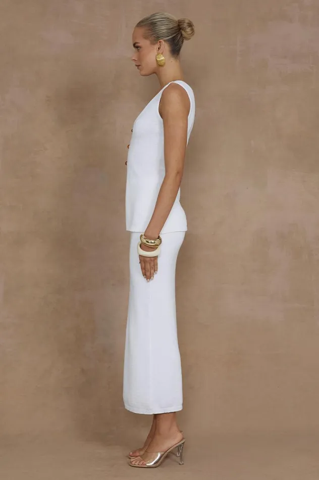 Women Skirts Runaway The Label NADINA MIDI SKIRT White