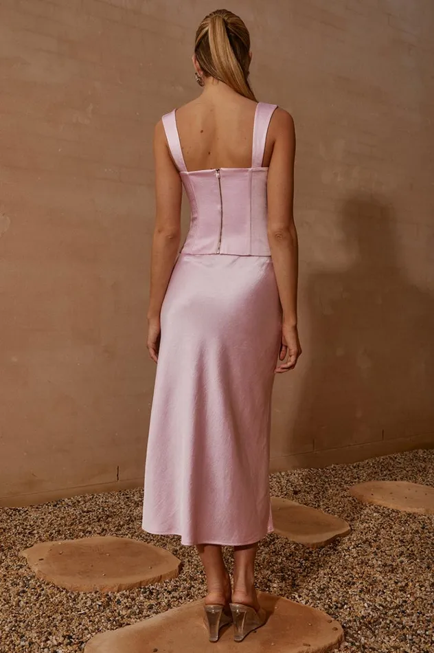 Women Skirts Runaway The Label OURA MIDI SKIRT Musk