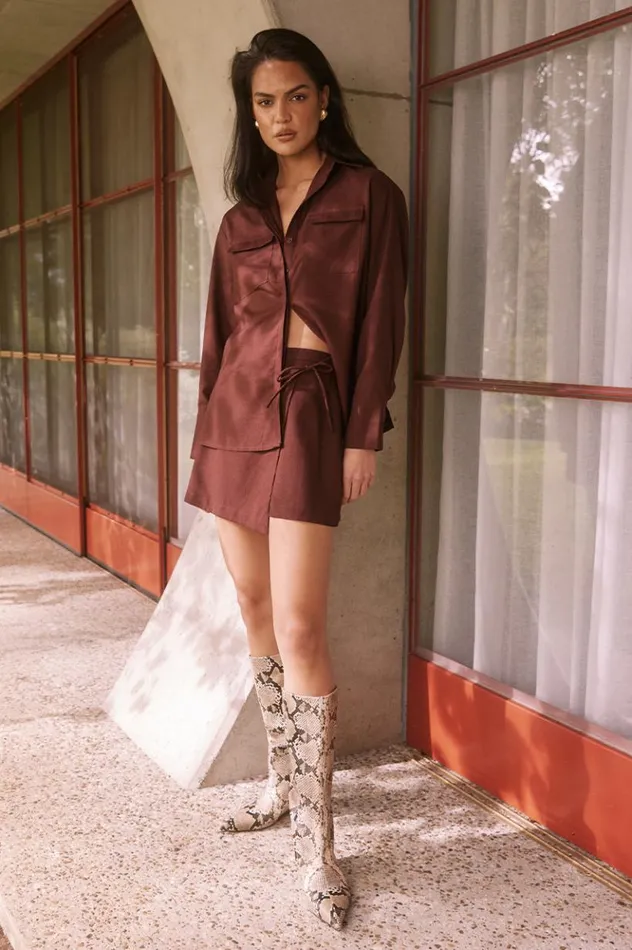 Women Skirts Runaway The Label PICCILO SKIRT Chocolate