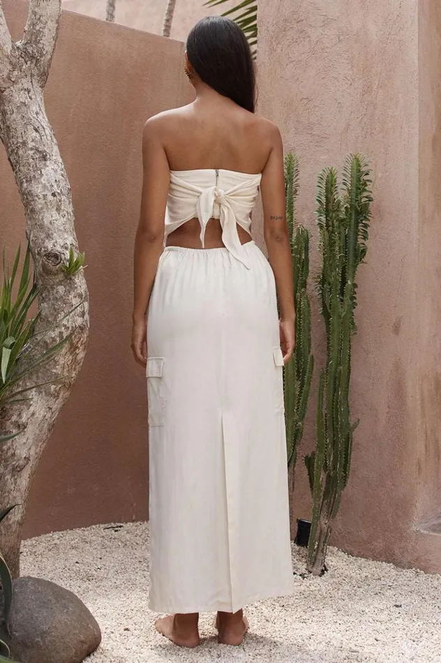 Women Skirts Runaway The Label PICILO LONG MIDI SKIRT Oatmeal