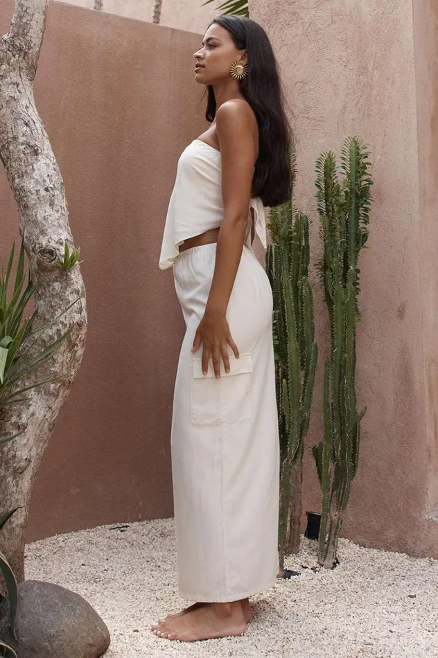 Women Skirts Runaway The Label PICILO LONG MIDI SKIRT Oatmeal