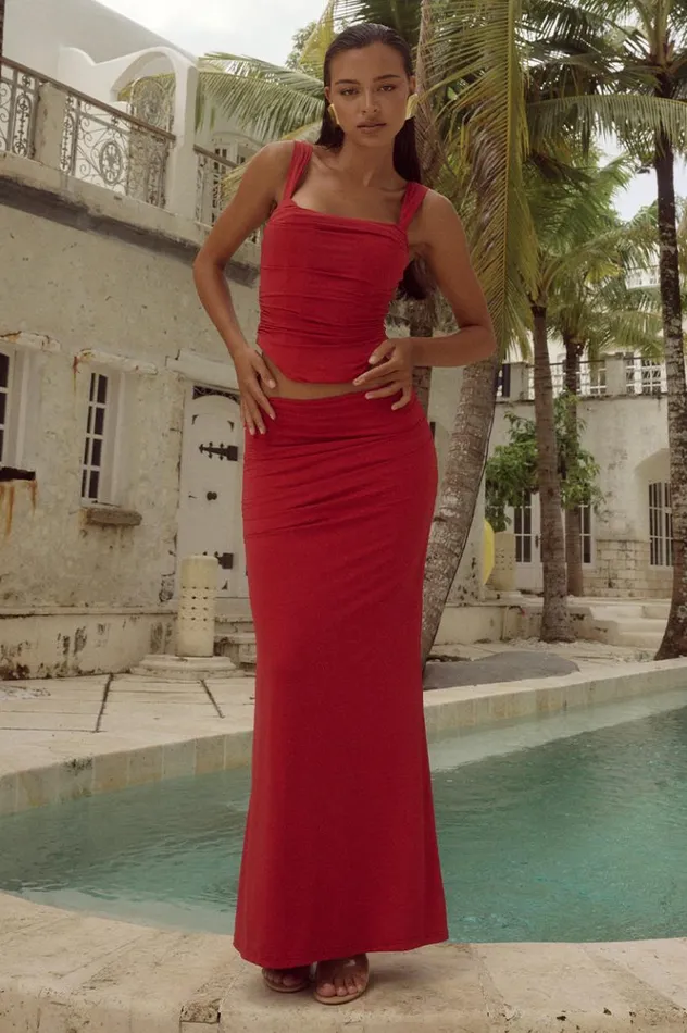 Women Skirts Runaway The Label TERRIE MAXI SKIRT Cherry