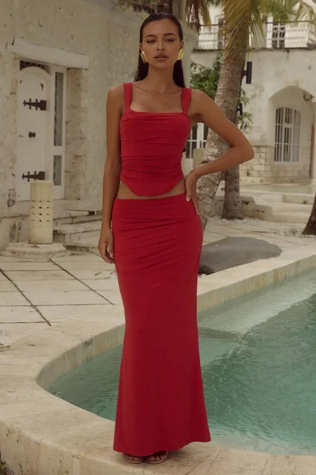 Women Skirts Runaway The Label TERRIE MAXI SKIRT Cherry