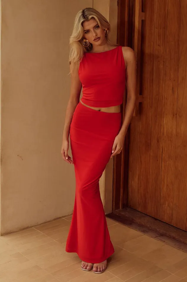 Women Skirts Runaway The Label ZARELA MAXI SKIRT Red