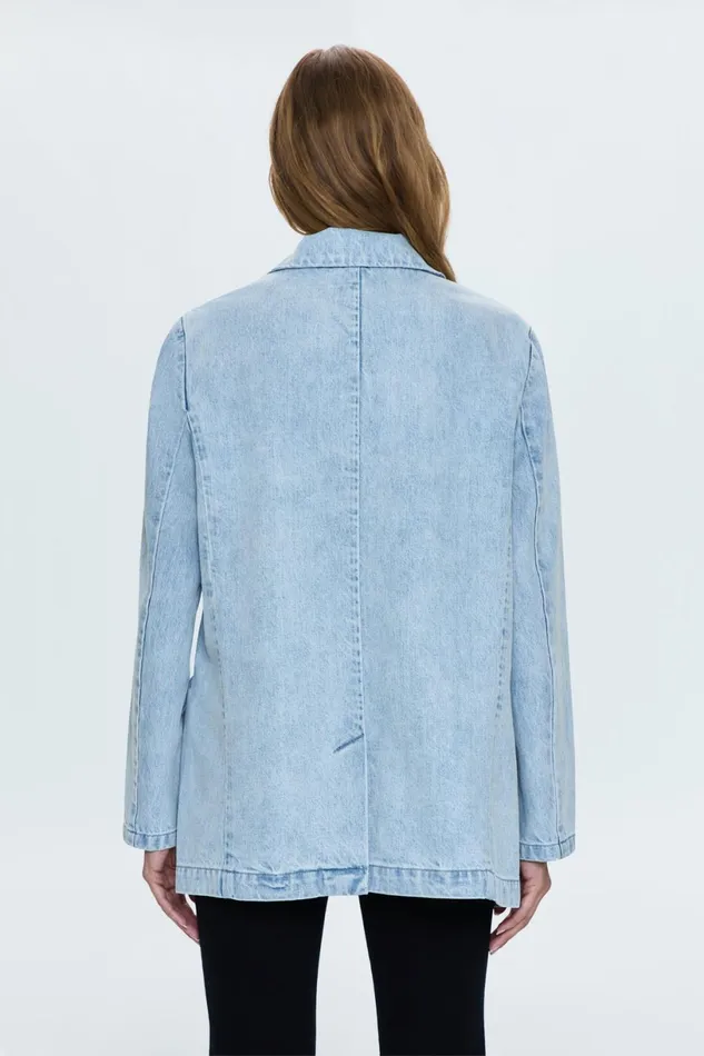 Women Skylar Blazer 8211 Powder Pistola Denim Jackets and Outerwear