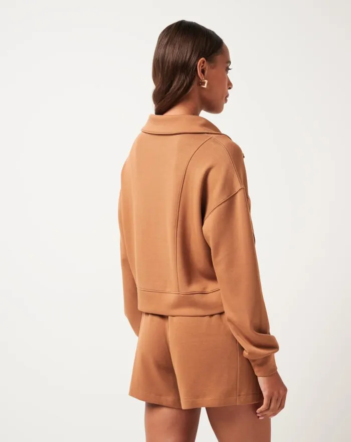 Women SKYLOFT SOFT HALF ZIP Chestnut TravisMathew Hoodies and Pullovers