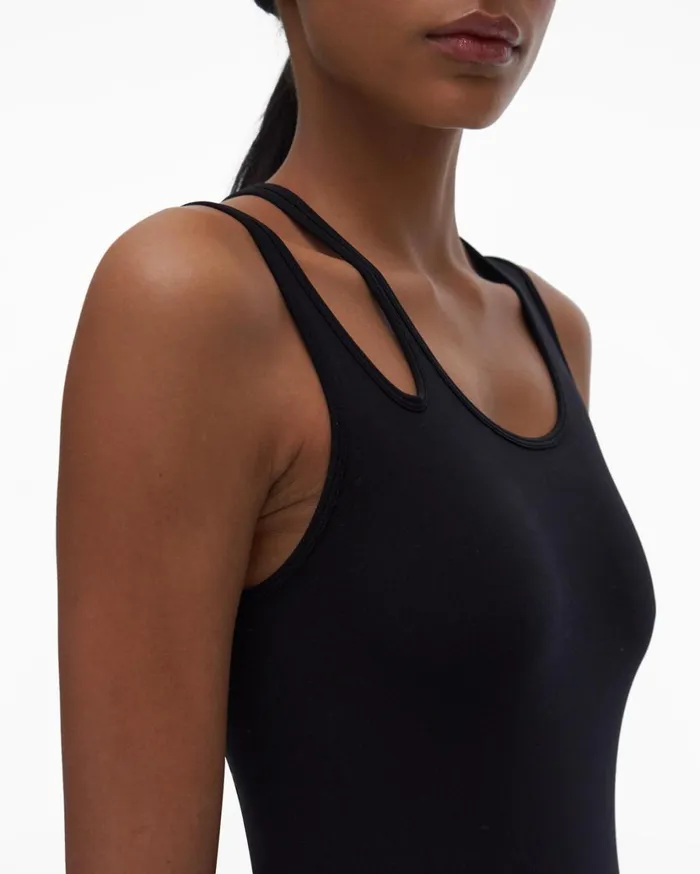 Women Slash Bodysuit Black Helmut Lang Tops