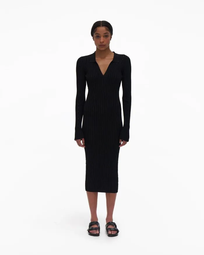 Women Slash Dress Black Helmut Lang Dresses