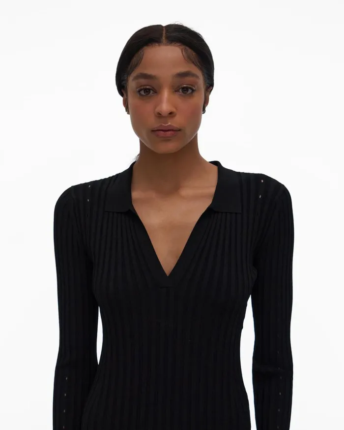 Women Slash Dress Black Helmut Lang Dresses