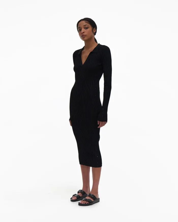 Women Slash Dress Black Helmut Lang Dresses