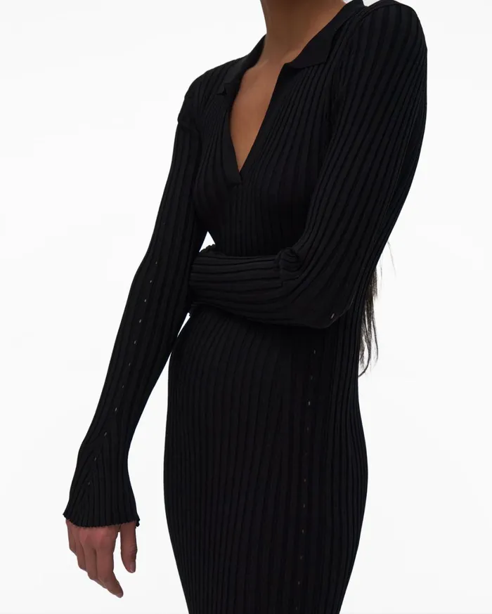 Women Slash Dress Black Helmut Lang Dresses