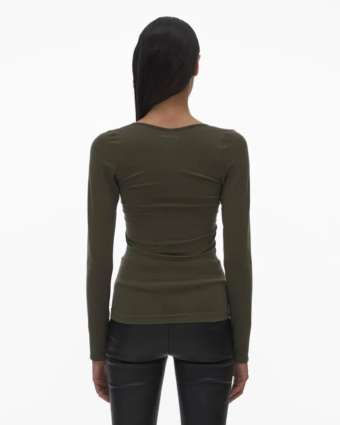 Women Slash V Neck Top Hunter Sage Helmut Lang Tops