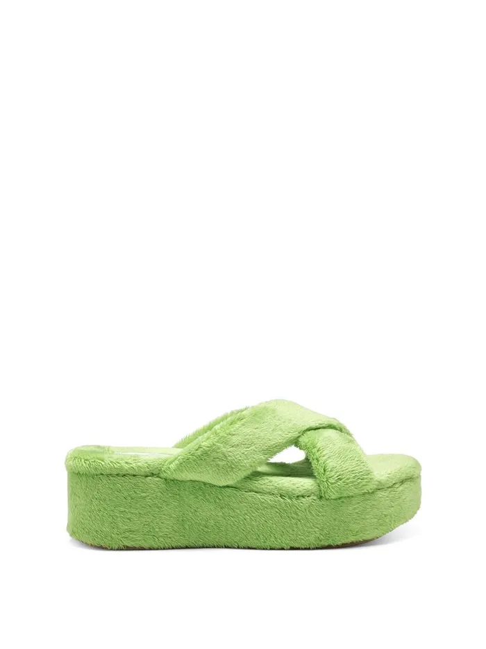 Women Slides and Mules Jessica Simpson Talulla Platform Slide In Green Fuzzy Green Women Slides and Mules Jessica Simpson Talulla Platform Slide In Green Fuzzy Green