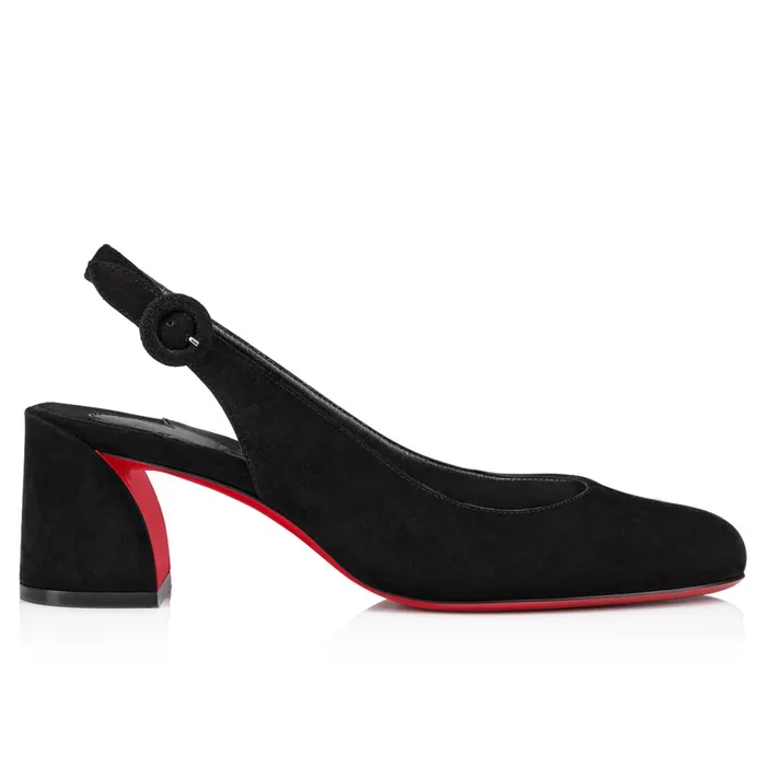 Women So Jane Sling 55 Mm Pumps 8211 Veau Velours 8211 Black Black Christian Louboutin Pumps