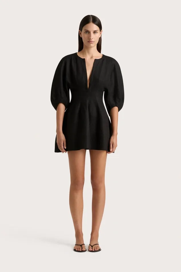 Women Soleil Mini Dress Black Faithfull The Brand Dresses