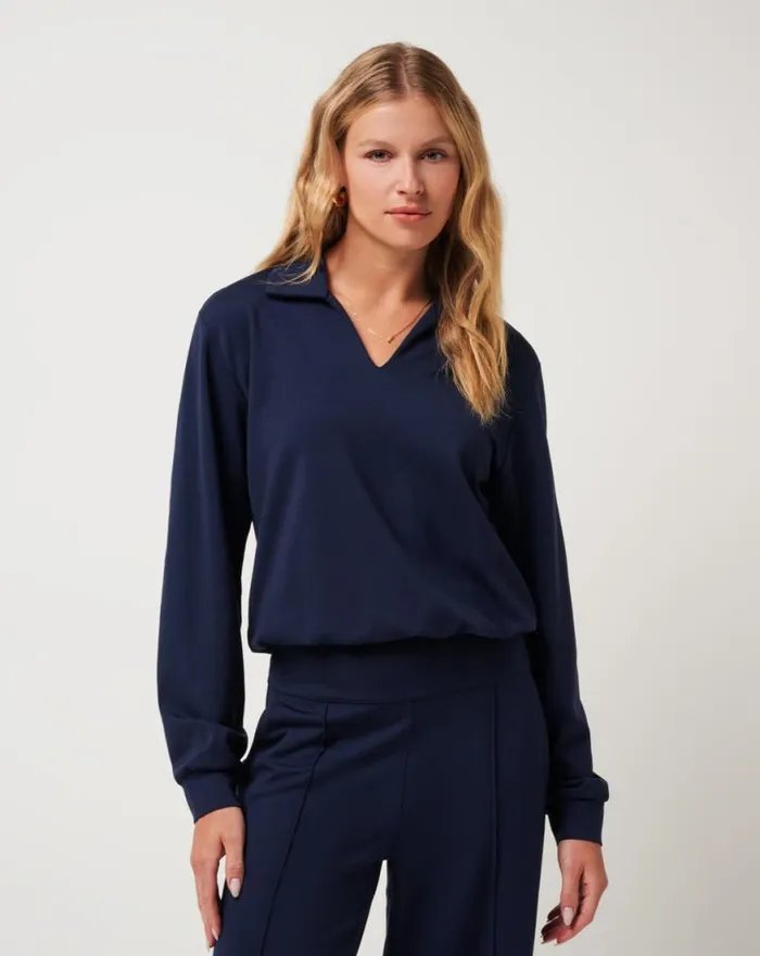 Women SPA DAY FRIDAY PONTE TOP Navy Blazer TravisMathew Shirts and Tops