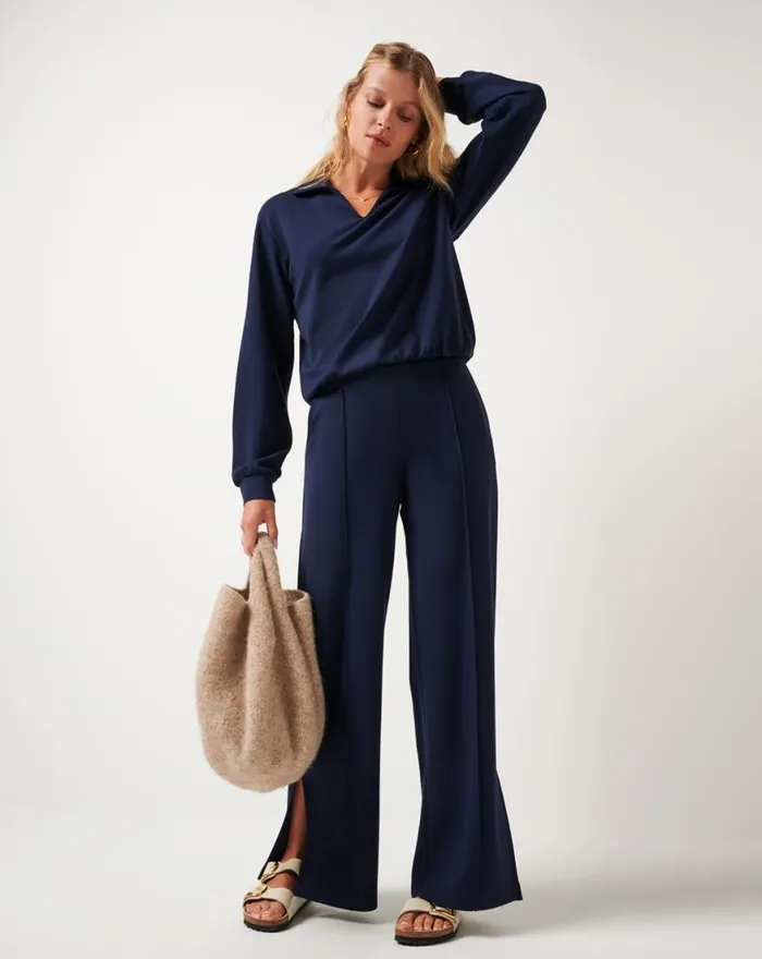 Women SPA DAY FRIDAY PONTE TOP Navy Blazer TravisMathew Shirts and Tops