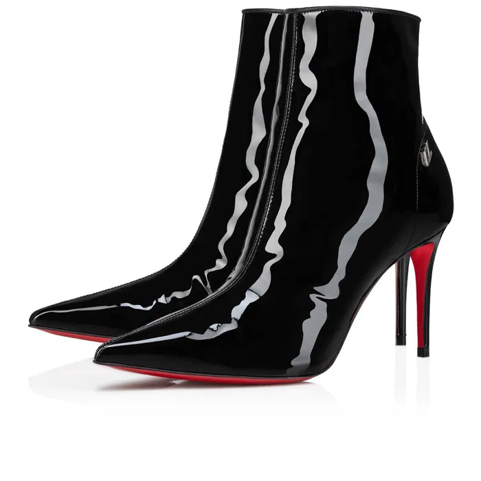 Women Sporty Kate Booty 85 Mm Pumps 8211 Soft Patent Calf Leather 8211 Black Black Christian Louboutin Ankle Boots Women Sporty Kate Booty 85 Mm Pumps 8211 Soft Patent Calf Leather 8211 Black Black Christian Louboutin Ankle Boots