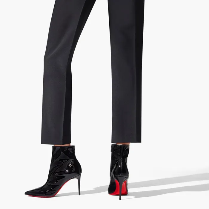 Women Sporty Kate Booty 85 Mm Pumps 8211 Soft Patent Calf Leather 8211 Black Black Christian Louboutin Ankle Boots