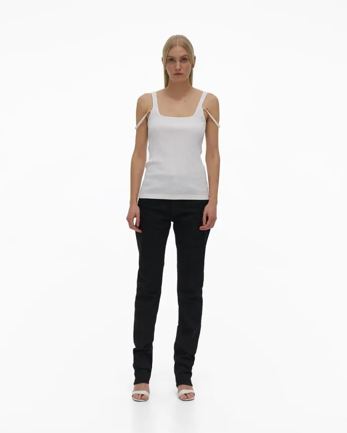 Women SquareNeck Tank White Helmut Lang Tops