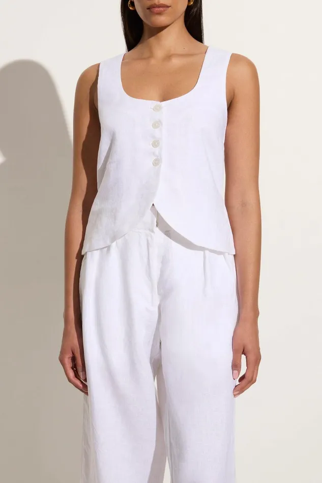 Women Stanze Vest White Faithfull The Brand Tops