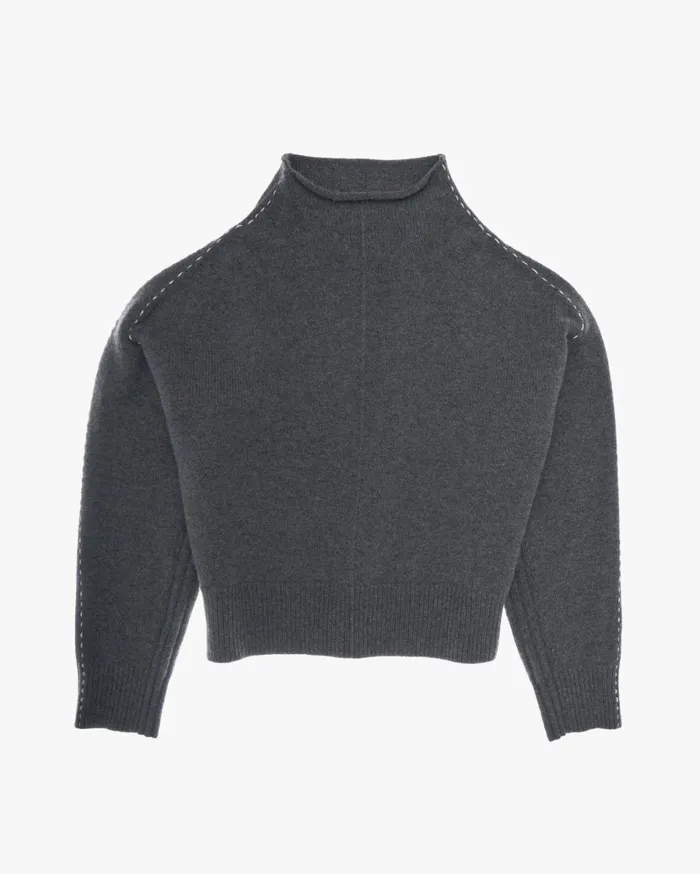 Women Stitch Mockneck Top Airforce Grey Helmut Lang Sweaters