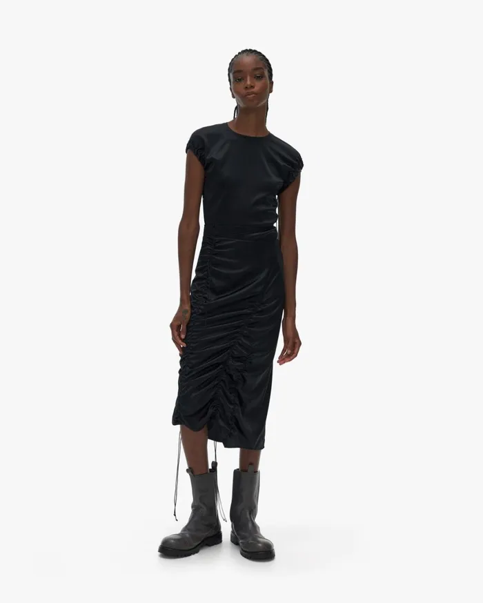Women String Satin Skirt Black Helmut Lang Skirts