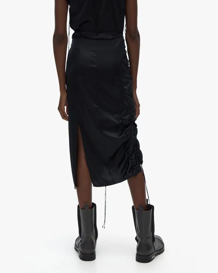 Women String Satin Skirt Black Helmut Lang Skirts