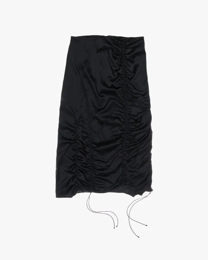 Women String Satin Skirt Black Helmut Lang Skirts