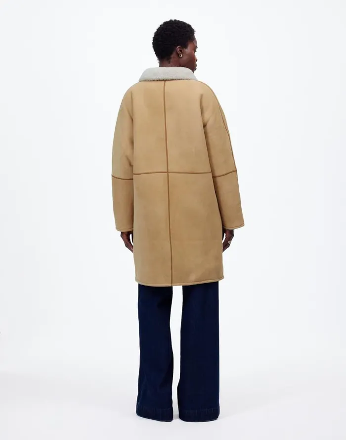 Women Suede Oversized Long Jacket Winter White Madewell Coats Jackets