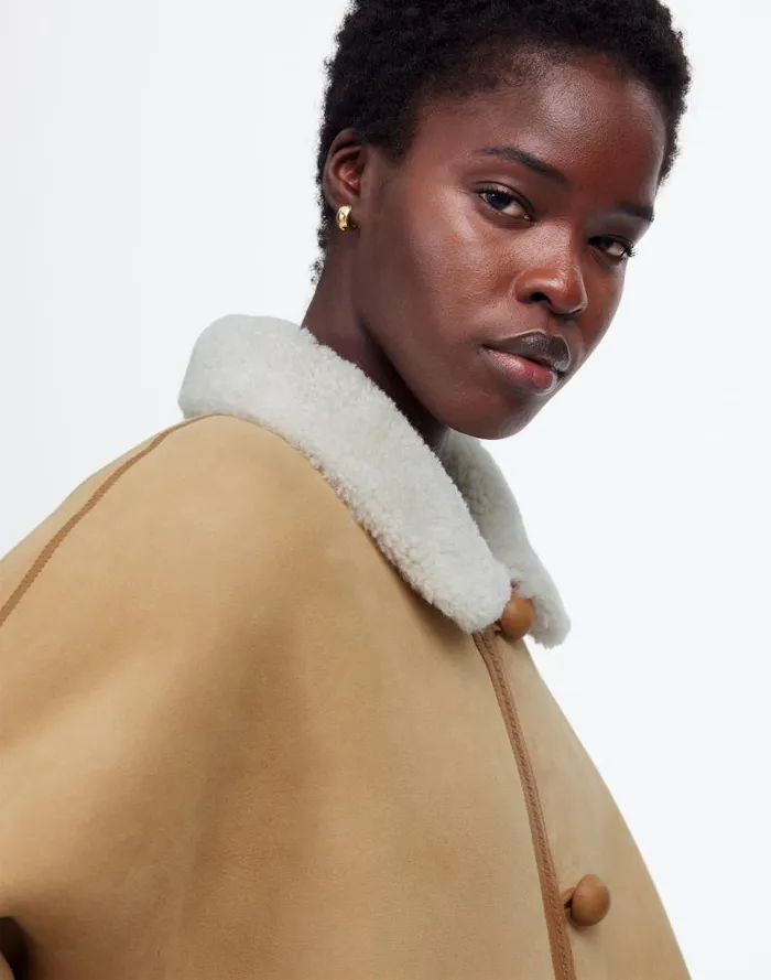 Women Suede Oversized Long Jacket Winter White Madewell Coats Jackets