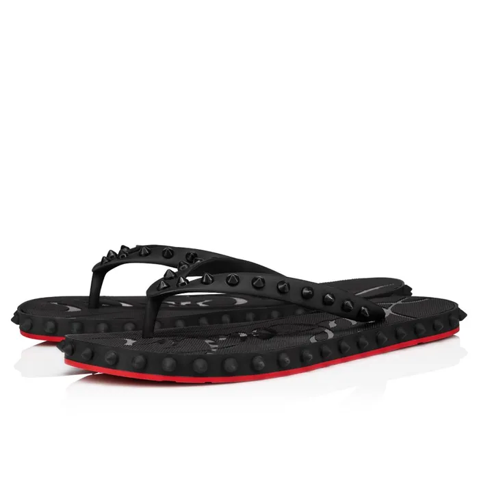 Women Super Loubi Flip Woman Flipflops 8211 Rubber 8211 Black Black Christian Louboutin Sandals and Slides Women Super Loubi Flip Woman Flipflops 8211 Rubber 8211 Black Black Christian Louboutin Sandals and Slides