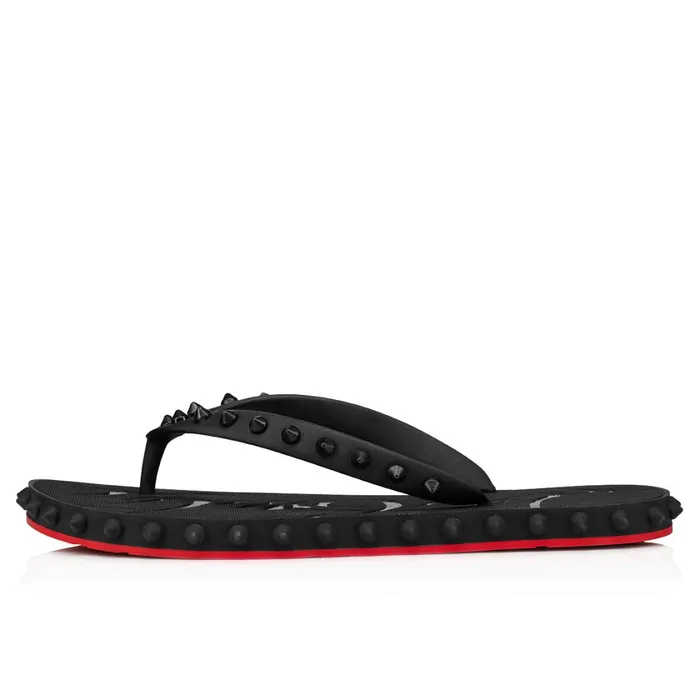 Women Super Loubi Flip Woman Flipflops 8211 Rubber 8211 Black Black Christian Louboutin Sandals and Slides
