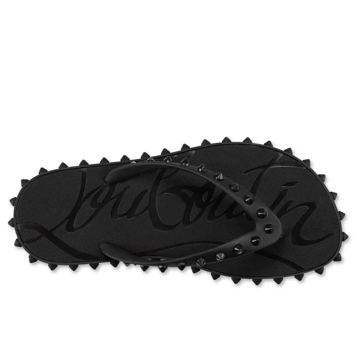 Women Super Loubi Flip Woman Flipflops 8211 Rubber 8211 Black Black Christian Louboutin Sandals and Slides