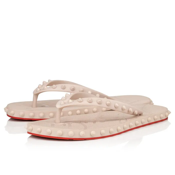 Women Super Loubi Flip Woman Flipflops 8211 Rubber 8211 Leche Beige Christian Louboutin Sandals and Slides Women Super Loubi Flip Woman Flipflops 8211 Rubber 8211 Leche Beige Christian Louboutin Sandals and Slides