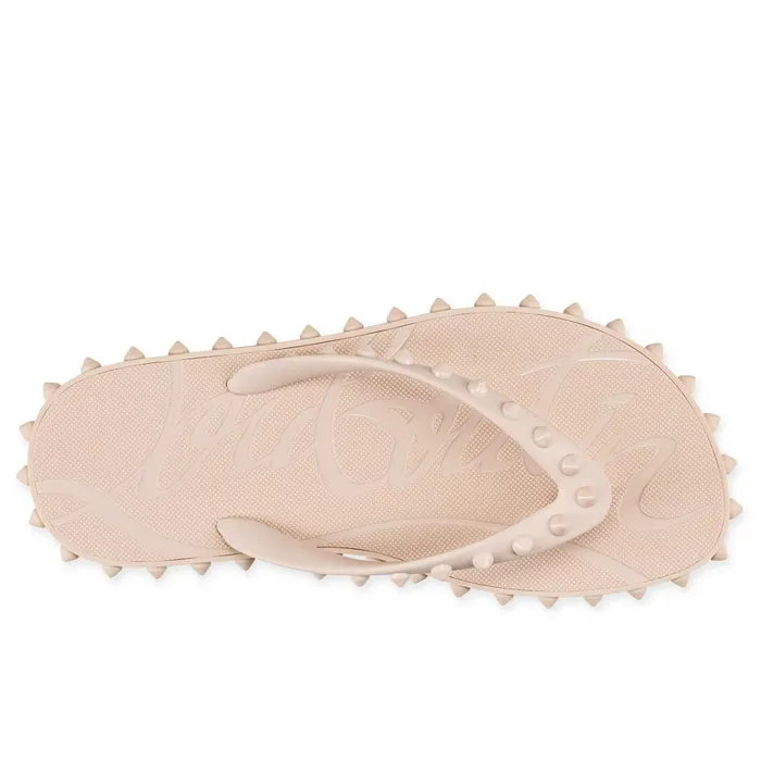 Women Super Loubi Flip Woman Flipflops 8211 Rubber 8211 Leche Beige Christian Louboutin Sandals and Slides
