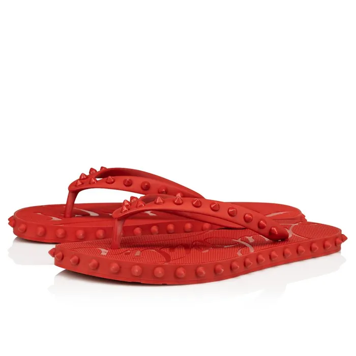 Women Super Loubi Flip Woman Flipflops 8211 Rubber 8211 Loubi Red Christian Louboutin Sandals and Slides Women Super Loubi Flip Woman Flipflops 8211 Rubber 8211 Loubi Red Christian Louboutin Sandals and Slides
