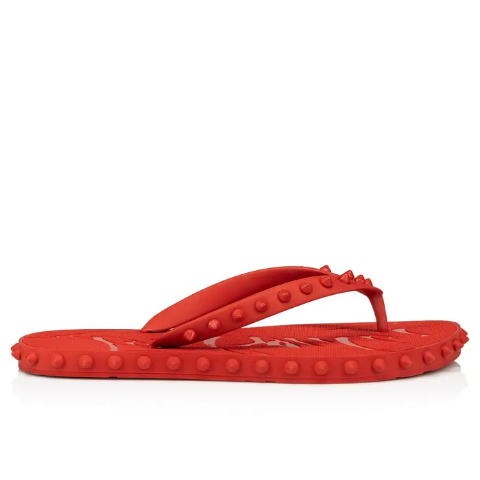 Women Super Loubi Flip Woman Flipflops 8211 Rubber 8211 Loubi Red Christian Louboutin Sandals and Slides