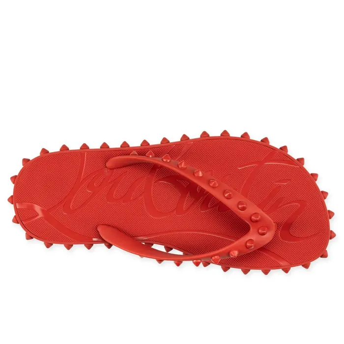 Women Super Loubi Flip Woman Flipflops 8211 Rubber 8211 Loubi Red Christian Louboutin Sandals and Slides