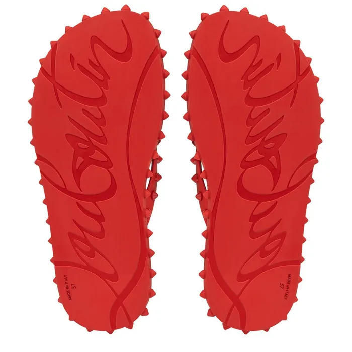 Women Super Loubi Flip Woman Flipflops 8211 Rubber 8211 Loubi Red Christian Louboutin Sandals and Slides
