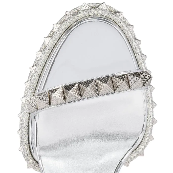 Women Superaclou 130 Mm Platform Sandals 8211 Specchio Leather 8211 Silver Silver Christian Louboutin Platforms