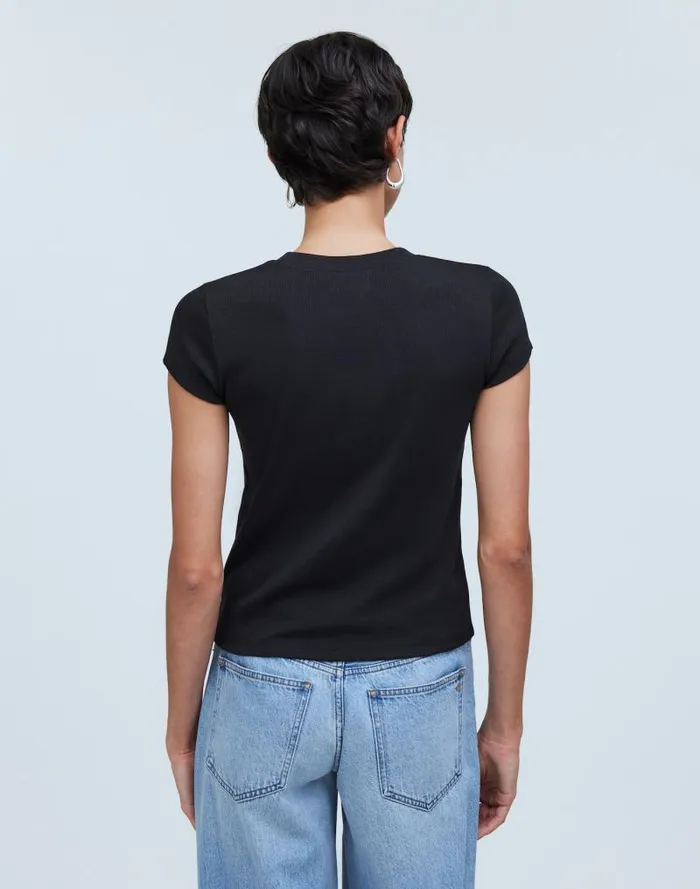 Women Supima Rib Tee True Black Madewell Tees