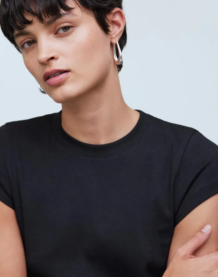 Women Supima Rib Tee True Black Madewell Tees