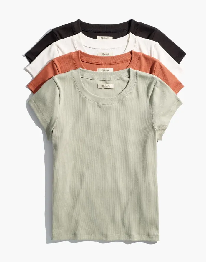 Women Supima Rib Tee True Black Madewell Tees
