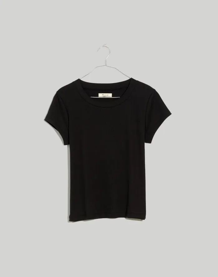 Women Supima Rib Tee True Black Madewell Tees