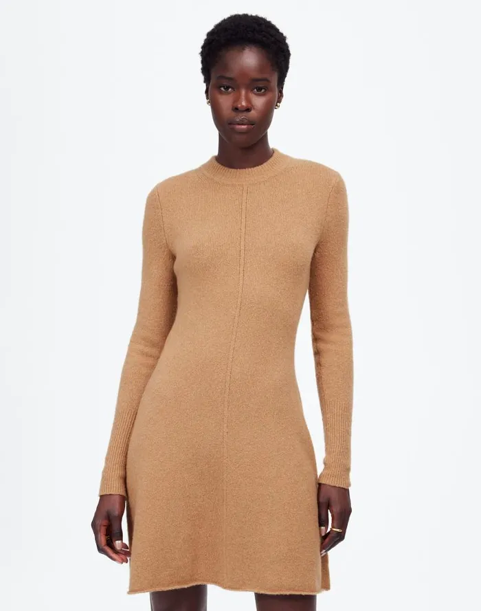 Women Sweater Mini Dress Hthr Caramel Madewell Dresses