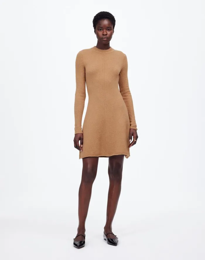 Women Sweater Mini Dress Hthr Caramel Madewell Dresses