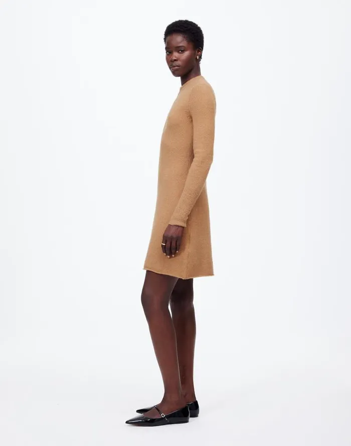 Women Sweater Mini Dress Hthr Caramel Madewell Dresses