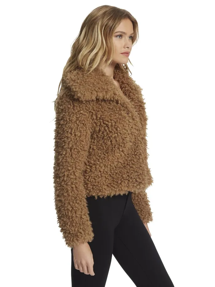 Women Sweaters Jessica Simpson Sasha Fur Jacket In Burro Burro