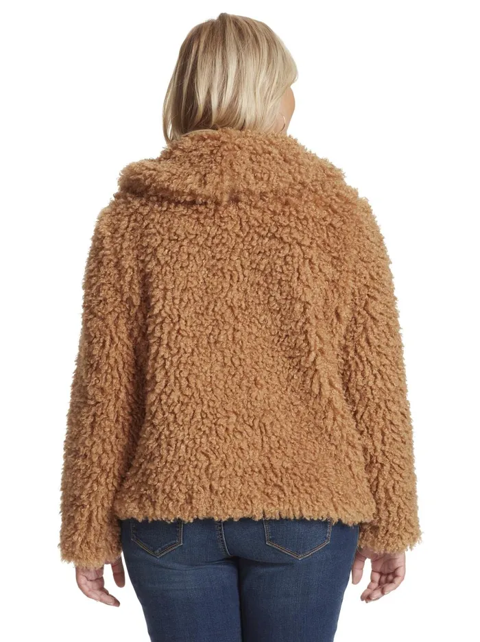 Women Sweaters Jessica Simpson Sasha Fur Jacket In Burro Burro
